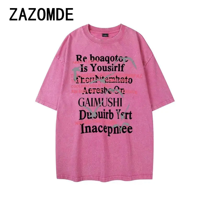 ZAZOMDE Retro American T-Shirt for Men and Women, Y2K