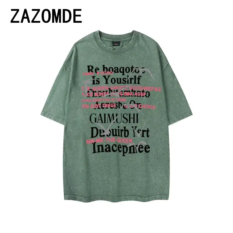ZAZOMDE Retro American T-Shirt for Men and Women, Y2K