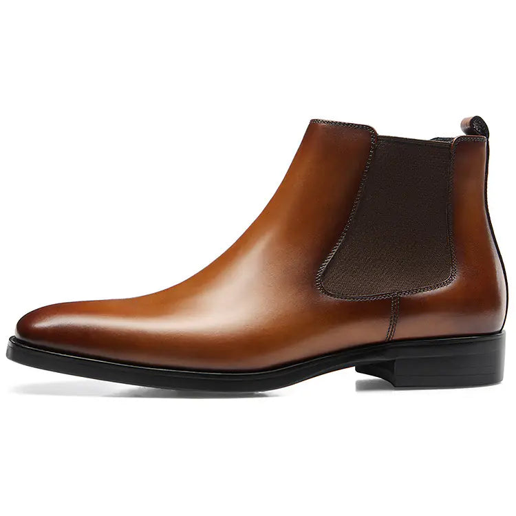 Carved Ankle Boots with British Square Head Design