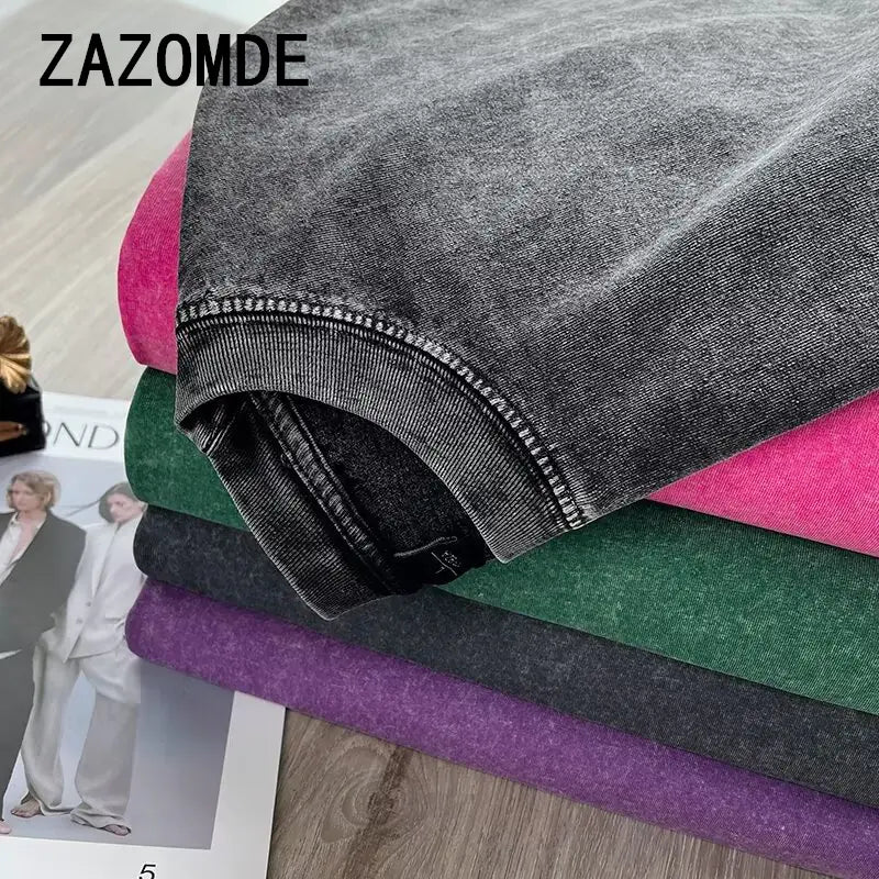 ZAZOMDE Retro American T-Shirt for Men and Women, Y2K