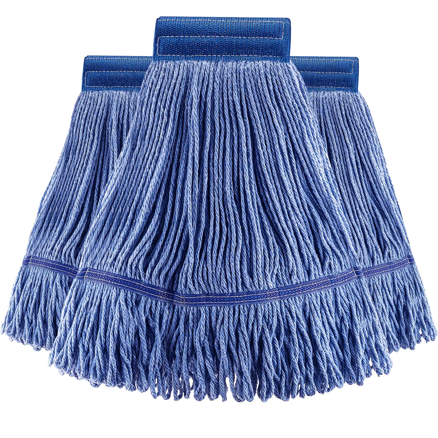 (3 Pack) Mop Head Replacement Mop Heads CommercialBlue Cotton Looped End String Wet Industrial Cleaning Vintage Mop Head Replacements Refill Swinger Loop Mop for Heavy Duty Rubbermaid Mop Heads