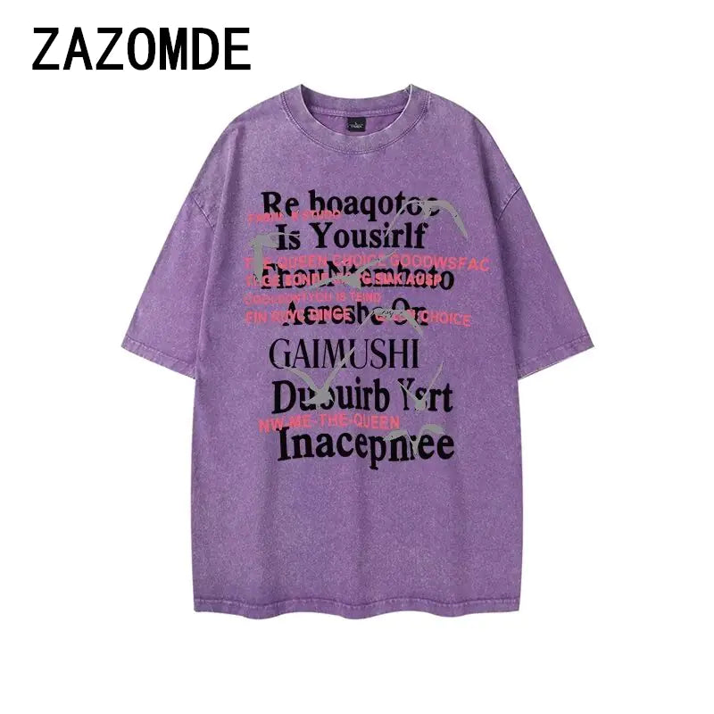 ZAZOMDE Retro American T-Shirt for Men and Women, Y2K