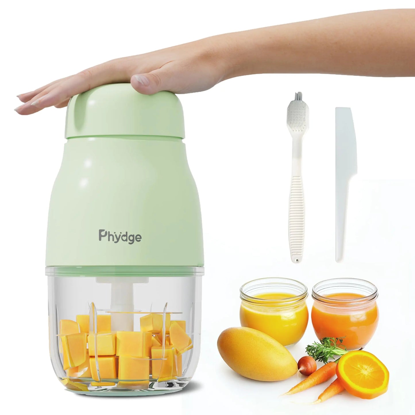 Phydge Baby Food Maker Green Baby Food Blender 10oz Baby Food Puree Maker Food Processor for Baby Food Fruit Vegetable Meat 10-Second Quick Soft Food Prep for Baby