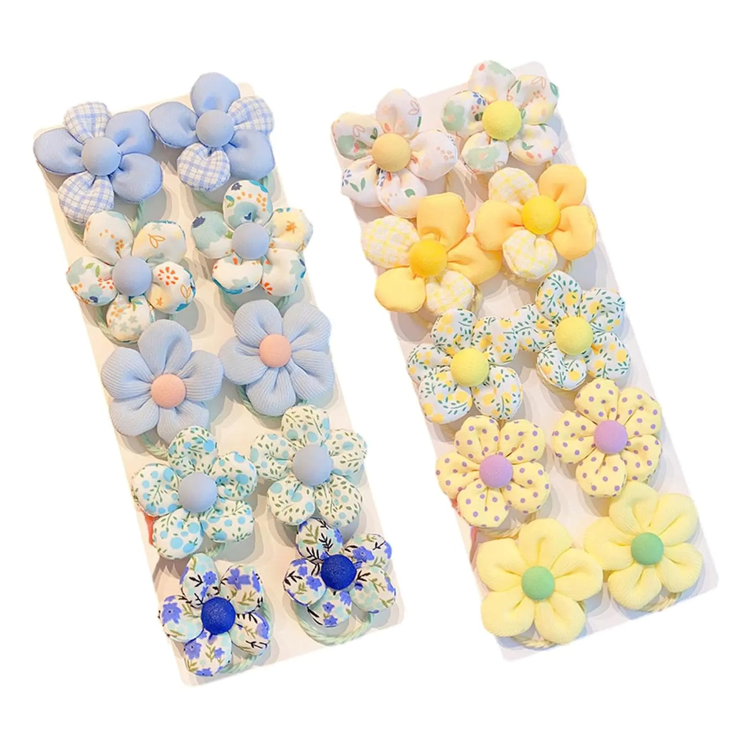 20PCS Blue Baby Kids Small Pony Tails Hair Ties,Kids Elastic Hair Ties,Flower Hair Ties For Girls,Cute Hair Ties Toddler Hair Accessories For Girls,Baby Hair Ties No Damage