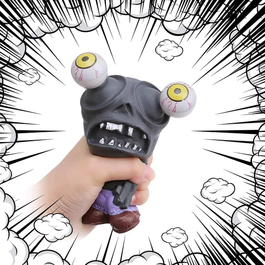 Squeeze Toys，Stress Relief Relieve Hand Fidget ，Toys for Kids and Adults Sensory Therapy Toys for ADHD Autism Stress Anxiety (Black-Zombie)