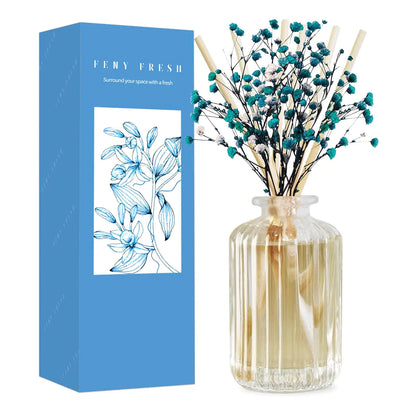 Feny Fresh Reed Diffuser Set with Preserved Real Flower&Reed Diffuser Sticks5.9ozCashmere Vanilla Scent Fragrance Essential Oil Scented Diffuser for Bedroom Bathroom Home Decor&Office Décor