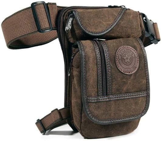 XUELILEU Canvas Waist Bag Thigh Pack Waist Bag Fanny Packs Tactical Leg Bag Thigh Pouch Bag Crossbody Bag Shoulder Bag