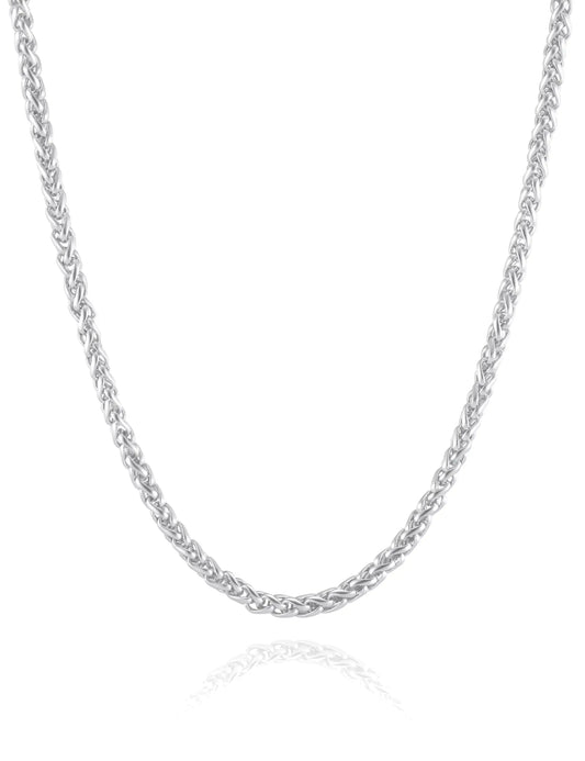 2.5mm Silver Tone Wheat Chain Necklace for Men Womens Necklace Chains Stainless Steel Chains for Men and Women Mens Chain 19.7 Inch