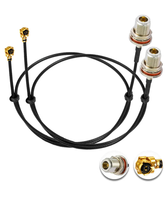 POBADY 2PCS U.FL IPEX to N Type Female Low Loss Coaxial Cable 12" /30CM U.fl/IPEX 1.13mm Mini-Coaxial Pigtail Cable for Wireless Routers Mini PCIE Network Cards PCI Wi-Fi WAN Repeater