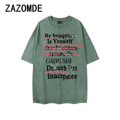 ZAZOMDE Retro American T-Shirt for Men and Women, Y2K
