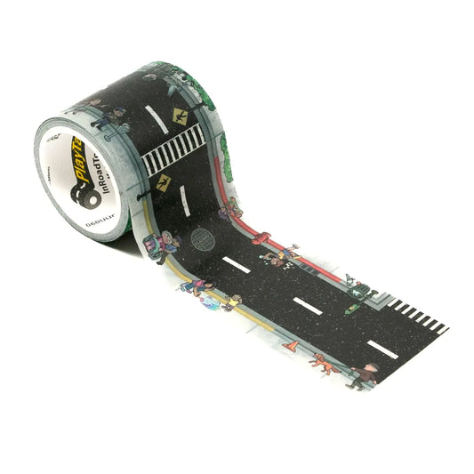 PlayTape - Neighborhood Road Tape for Toy Cars - Sticks to Flat Surfaces No Residue 2 in. x 30 ft. Roll
