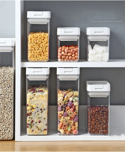 Stackable Plastic Food Storage Containers for Kitchen