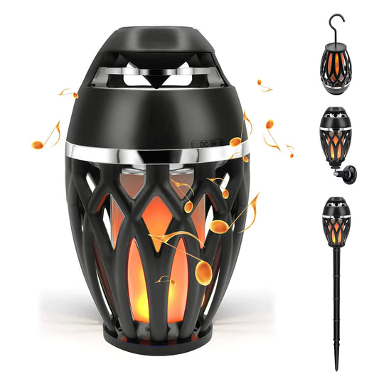 SKYK LED Flame Outdoor SpeakerTiki Torch Speakers Atmosphere Light SpeakerOutdoor Bluetooth Speaker 5.0 Portable Waterproof Wireless Speaker for Porch Patio Yard CampingElectronics Gifts for Men