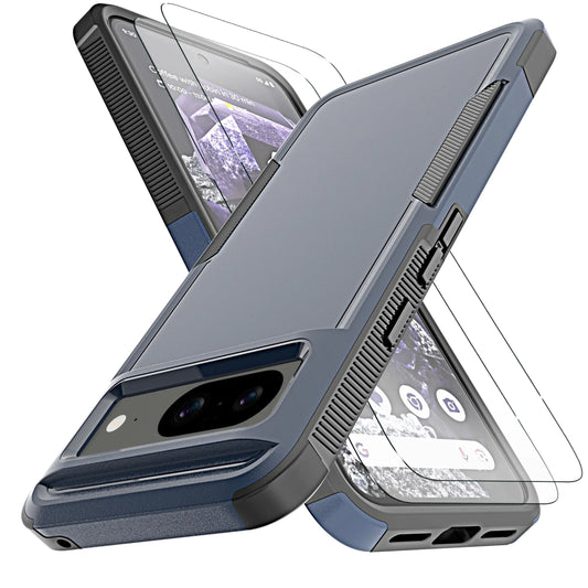 YmhxcY for Pixel 8 Case, [10 FT Military Grade Drop Protection] [Non-Slip] [2 pcs TPE HD Screen Protector] Heavy Duty Full-Body Shockproof Case for Google Pixel 8 6.2“-Blue