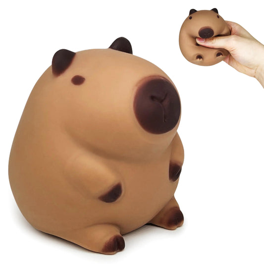 Squishy Capybara Stress Balls Squeeze Toys Super Fun Animal Stress Relief Ball for Kids and Teens Dough Ball Sensory Toys Party Favors Classroom Prizes | Sitting Capybara Squish Balls Fidget Toys