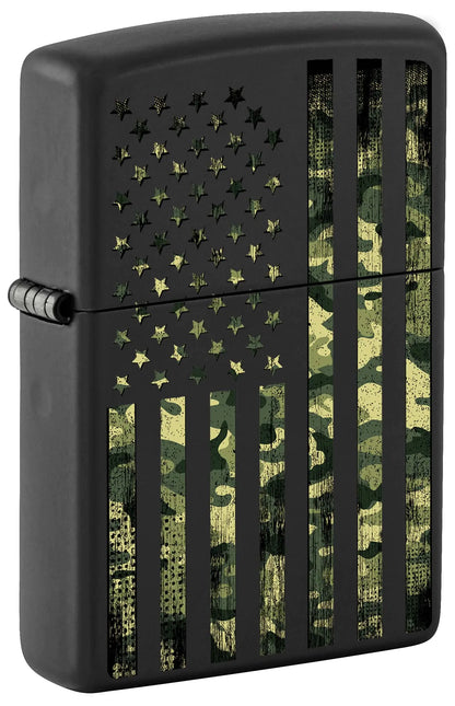 Zippo Lighter Camouflage United States Flag - Black Matte 80983