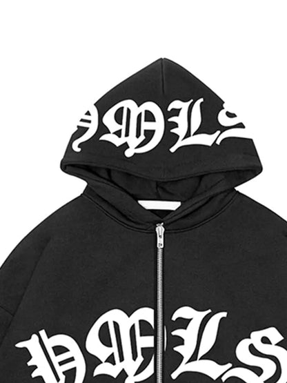 Y2K Vintage Hip Hop Jacket for Women - Casual Hoodie