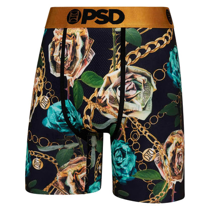 PSD Mens Rose & Chains Teal Boxer Briefs Multi M