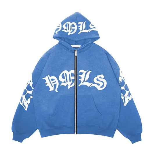 Y2K Vintage Hip Hop Jacket for Women - Casual Hoodie