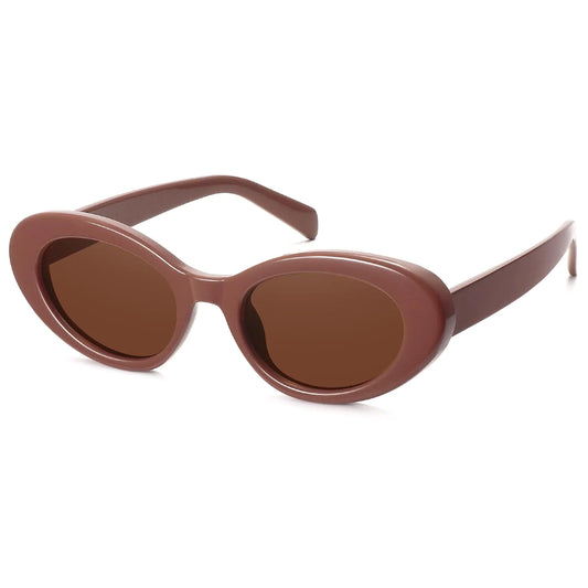 WOWSUN Retro Oval Cat Eye Sunglasses Womens Polarized Y2K Trendy Sunglasses