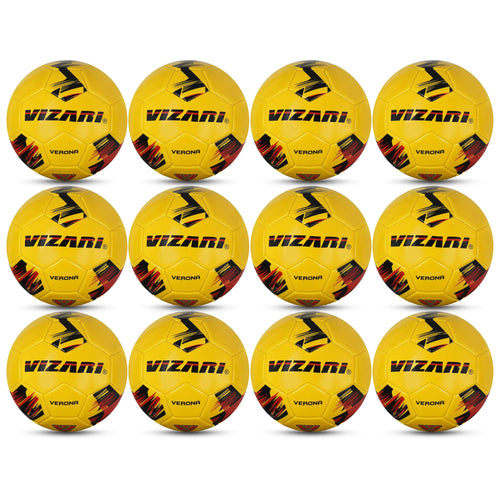 Vizari Verona Soccer Ball | Outdoor Soccer Ball with Durable TPS Shell and Reinforced Butyl Bladder | Youth Soccer Ball Ideal for Practice (Pack of 16 &12)