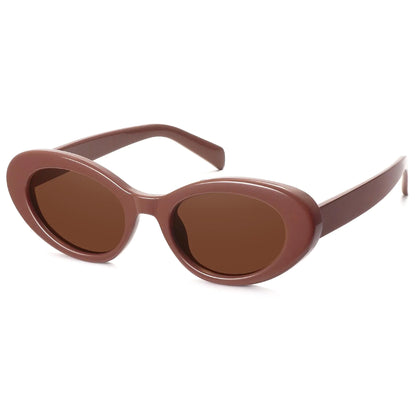 WOWSUN Retro Oval Cat Eye Sunglasses Womens Polarized Y2K Trendy Sunglasses