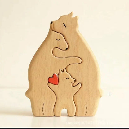 Wooden Animal Puzzle Decor Set