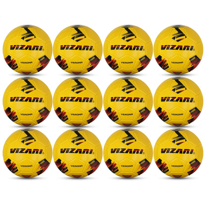 Vizari Verona Soccer Ball | Outdoor Soccer Ball with Durable TPS Shell and Reinforced Butyl Bladder | Youth Soccer Ball Ideal for Practice (Pack of 16 &12)