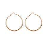 Alloy Plated Earrings - Simple Circle Hoop Design
