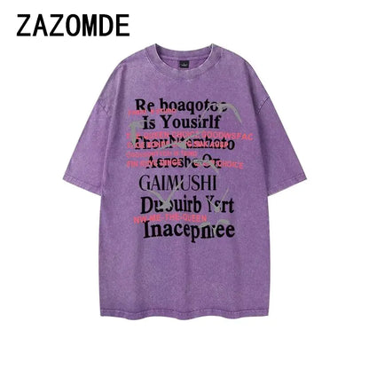 ZAZOMDE Retro American T-Shirt for Men and Women, Y2K
