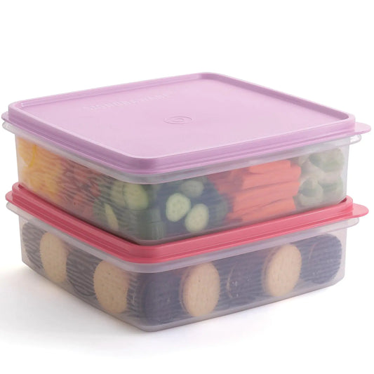Plastic Storage Containers with Lids – 2-Pack 3L Cupcake Carrier – Leakproof Cookie Storage Containers Airtight – BPA-Free Plastic Containers with Lids for Food Storage Meal Prep Leftovers Cupcakes