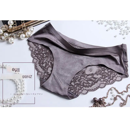 Sexy Ice Silk Women's Lace Thong Panties