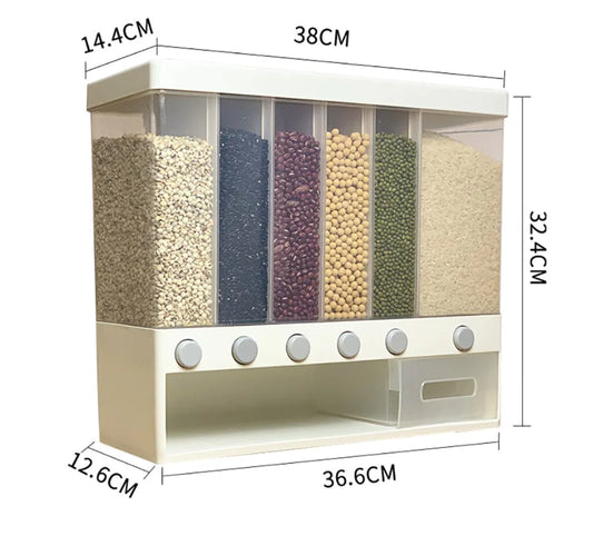 Wall-Mounted Storage Jar for Kitchen Grains and Legumes