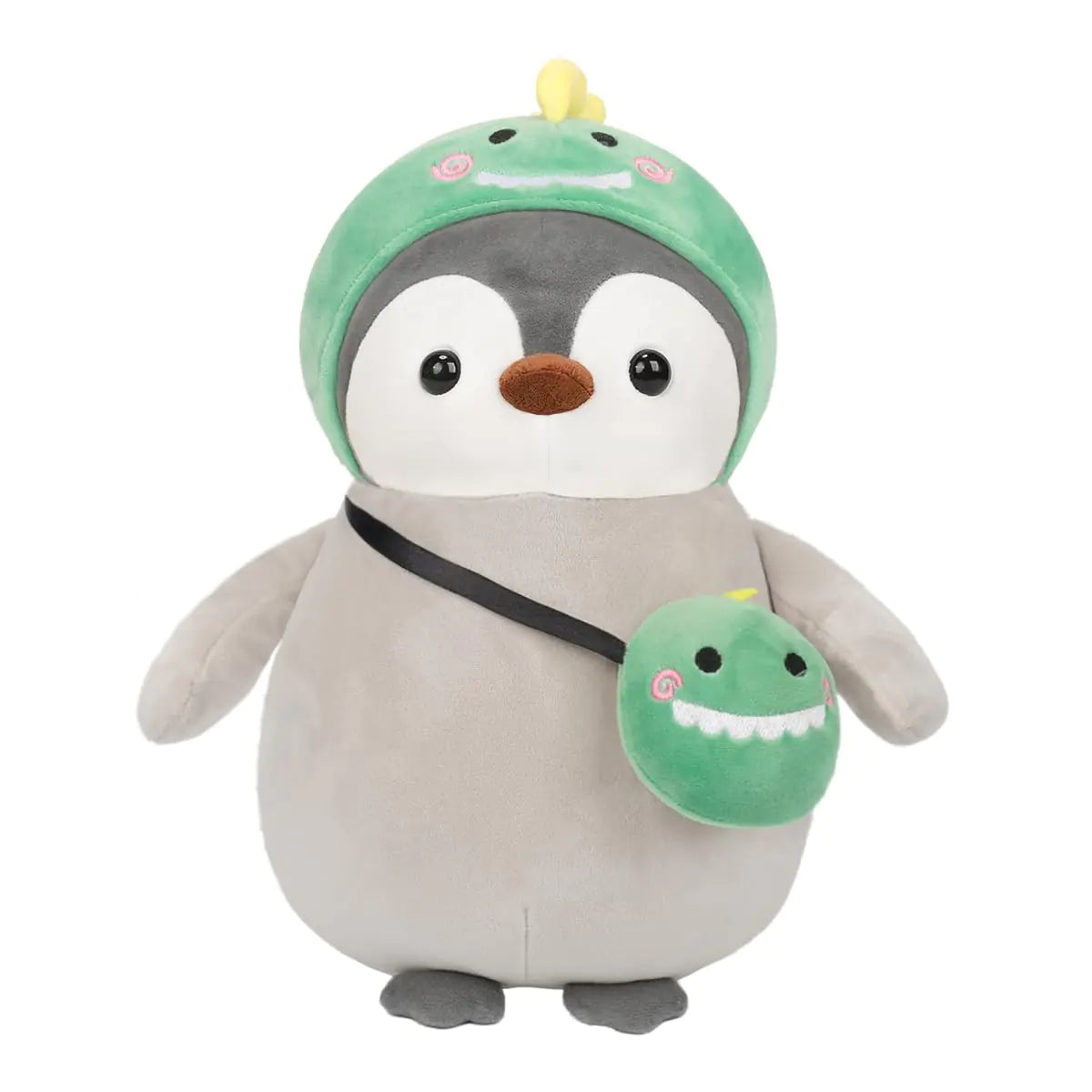 Seyomi Cute Penguin Dinosaur Plush Stuffed Animal Penguin Plushies with Dinosaur Outfit Gifts 9.8 inches