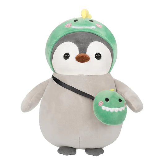 Seyomi Cute Penguin Dinosaur Plush Stuffed Animal Penguin Plushies with Dinosaur Outfit Gifts 9.8 inches